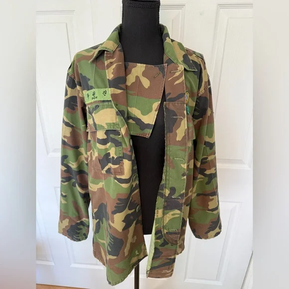 Free People Tricia Fix Camo with Colorful Embroidered Back - Picture 13 of 16